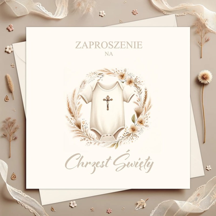 Kartka z zaproszeniem na chrzest