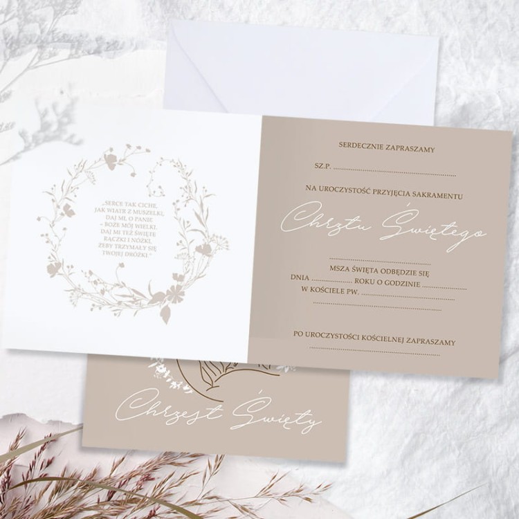 Symboliczne zaproszenie na chrzest