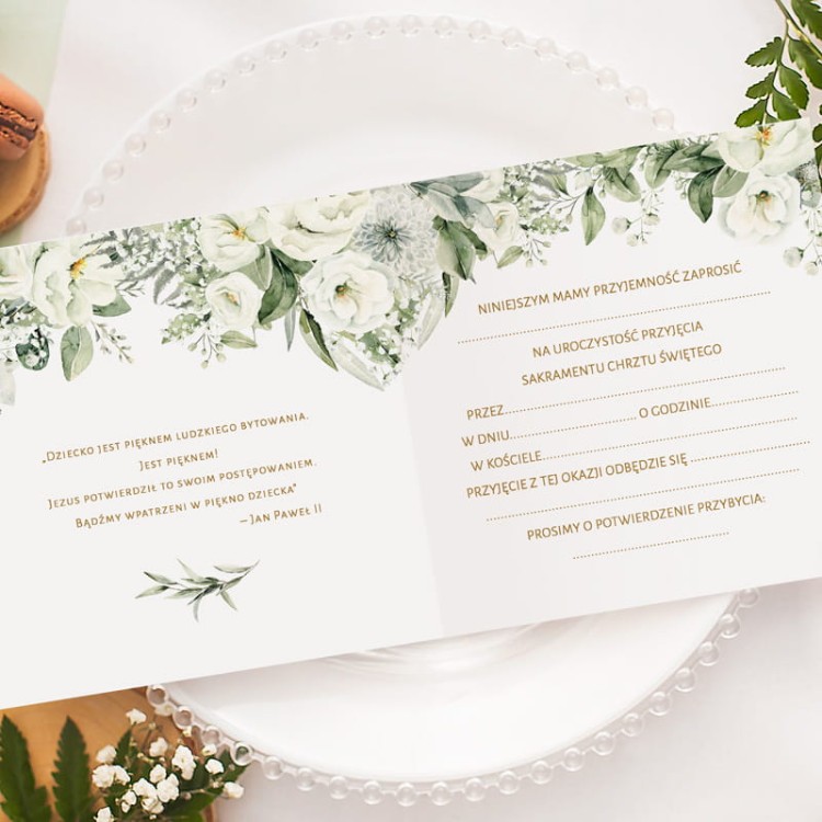 Uroczyste zaproszenie rodzinne na Chrzest