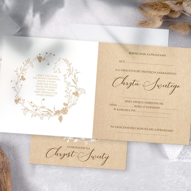 Zaproszenie dedykowane dla dziewczynki na chrzest