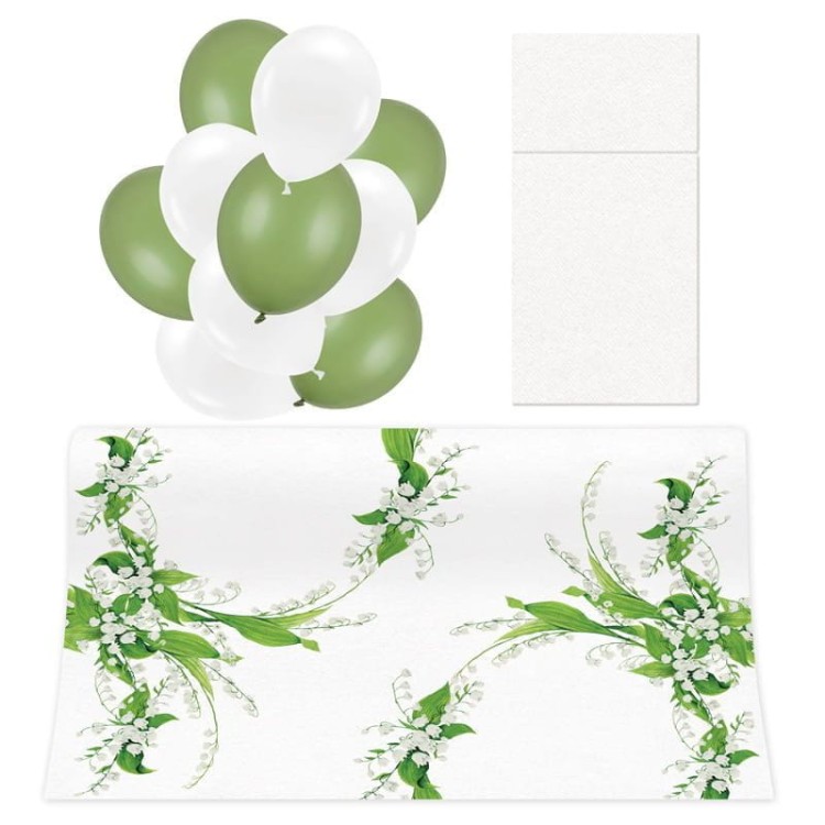 Kompozycja dodatków komunijnych w jasnych kolorach