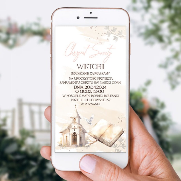 Personalizowane zaproszenie online na Chrzest