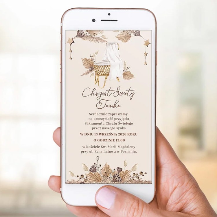 Zaproszenie cyfrowe w stylu boho