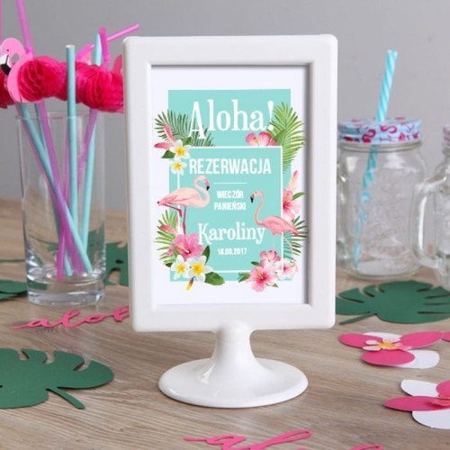 TABLICZKA Rezerwacja na stolik Tropical Orchid (+ramka)