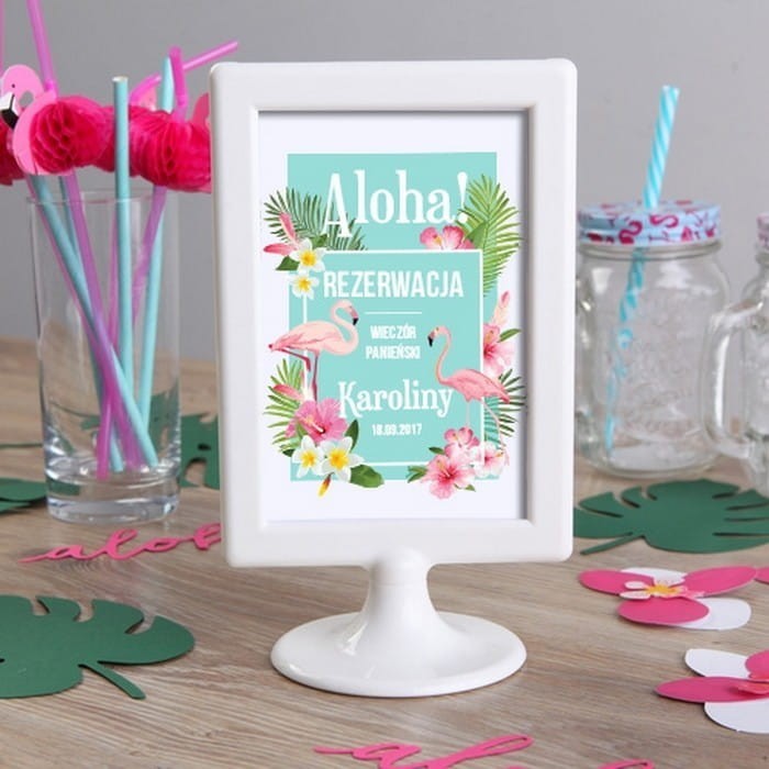 TABLICZKA Rezerwacja na stolik Tropical Orchid (+ramka)
