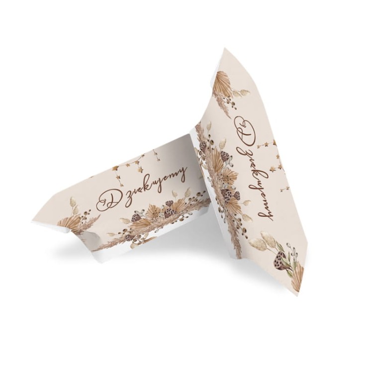 Krówki w stylu boho, podziękowanie dla gości