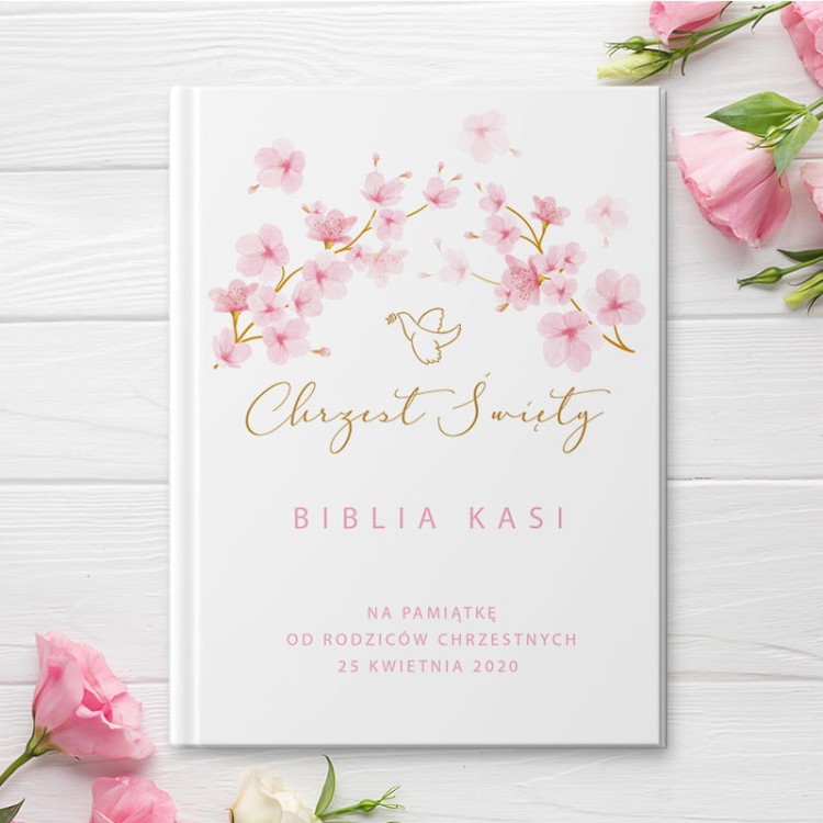 Biblia z okładką personalizowaną na Chrzest