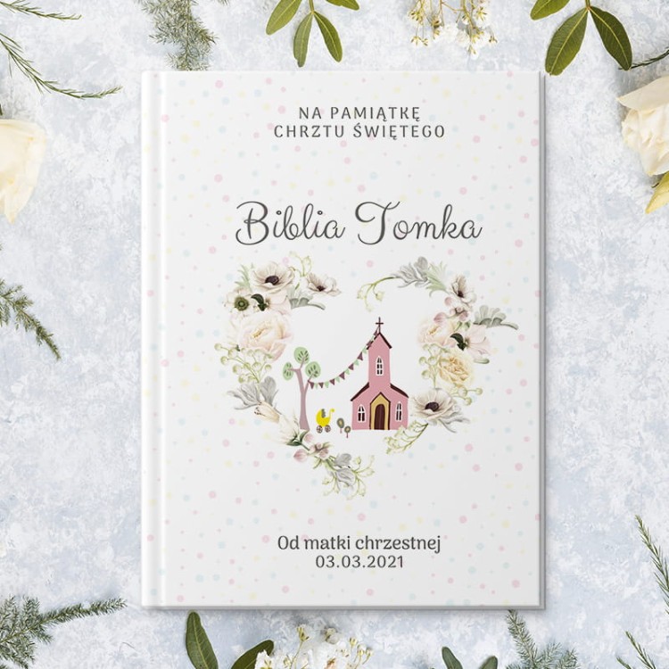 Religijna pamiątka Chrztu Świętego z personalizacją