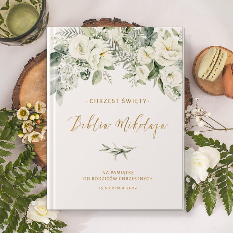 Biblia jako chrzcielna pamiątka z personalizacją