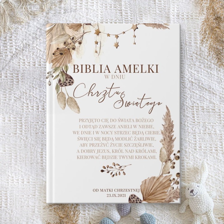 Biblia dziecięca z personalizacją na Chrzest Święty