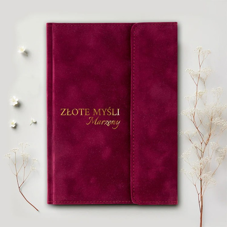 welurowy notatnik prezent na Panieński dla Panny Młodej