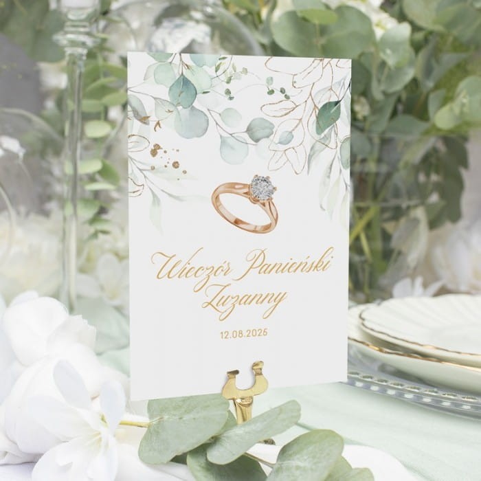 TABLICZKA Rezerwacja na stolik Pierścionek Zaręczynowy