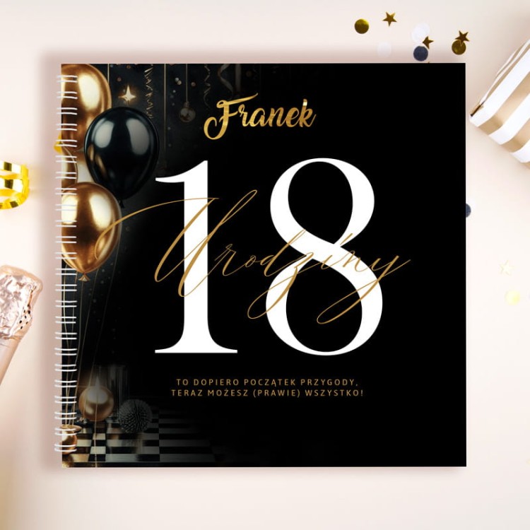 Zabawna personalizowana księga gości na 18 urodziny