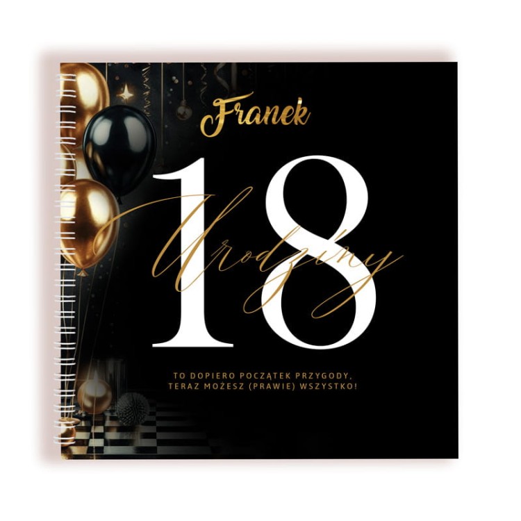 Księga gości z zabawami i ankietami 18 urodziny