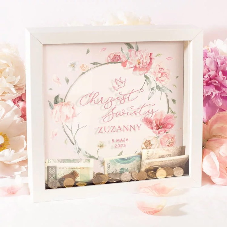Skarbonka 3D personalizowana pamiątka Chrztu Świętego
