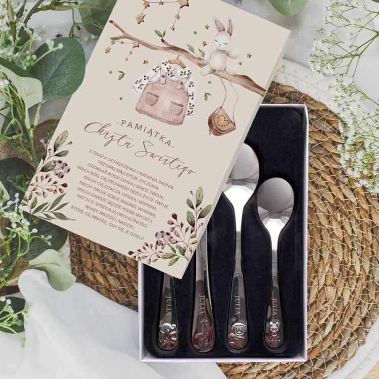 Sztućce z grawerem na chrzest