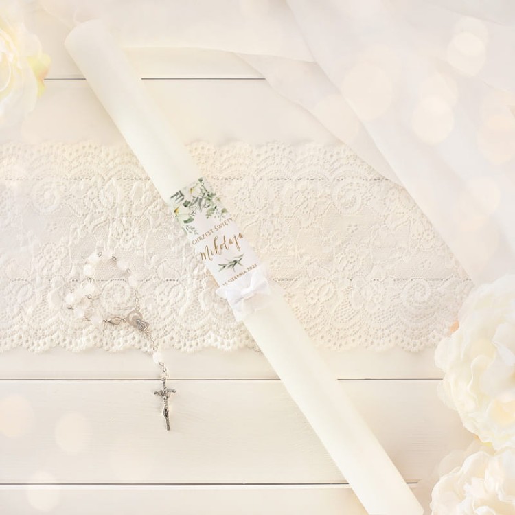 Świeca uroczysta na chrzest