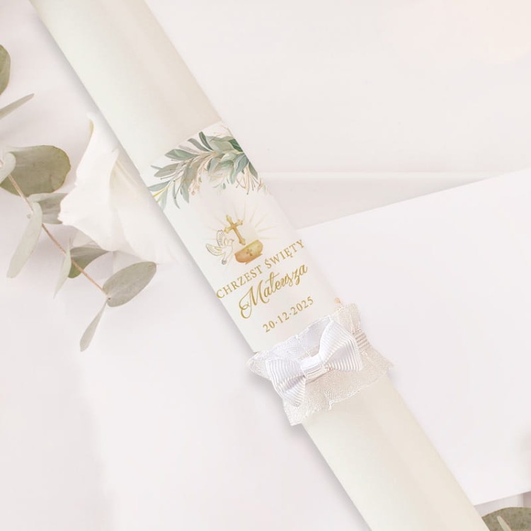 Świeca chrzcielna na Chrzest