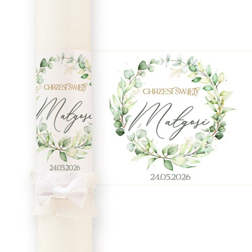 Świeca do chrztu z nadrukiem imienia