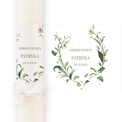 Personalizowana gromnica na Chrzest