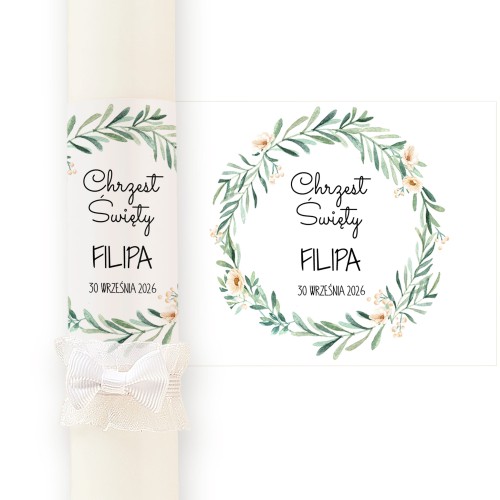 Gromnica na Chrzest Święty greenery