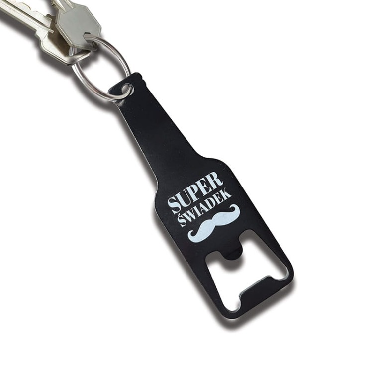 Podziękowanie na ślub dla świadka brelok otwieracz