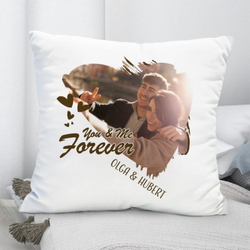 PODUSZKA ze zdjęciem dekoracyjna personalizowany prezent dla pary FOREVER