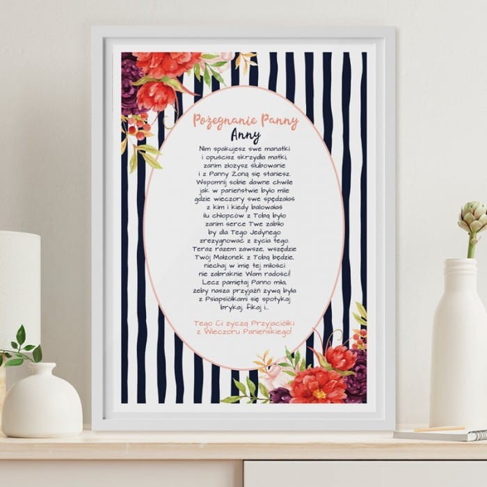 PLAKAT na wpisy dziewczyn Autumn Flowers 50x70 Z IMIENIEM