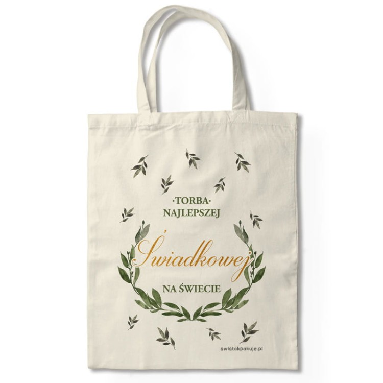 Podziękowanie dla świadkowej torba ekologiczna