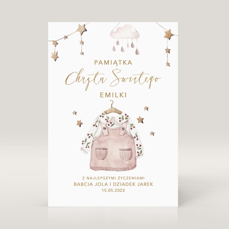 Kartka z dedykacją na Chrzest