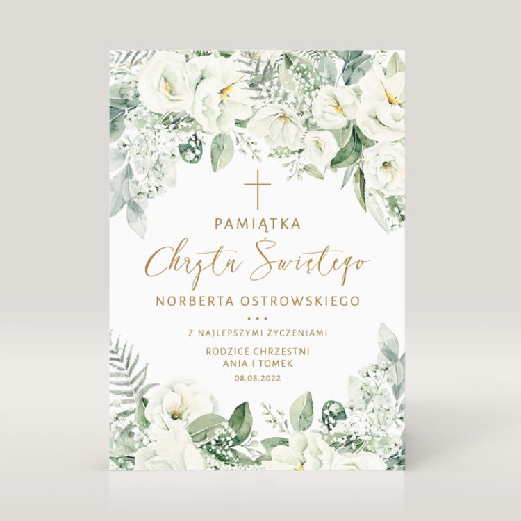 Karta pamiątkowa na Chrzest