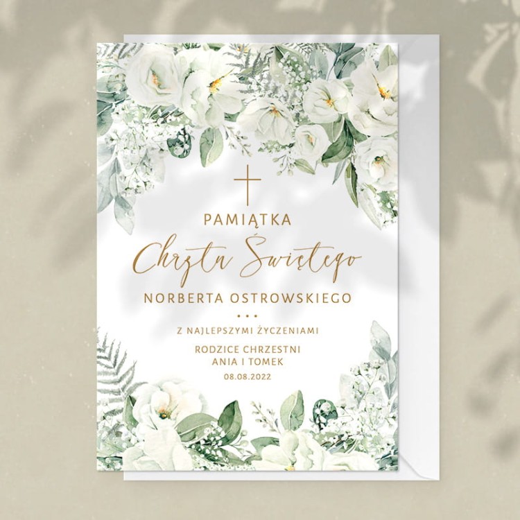 Kartka gratulacyjna z okazji Chrztu