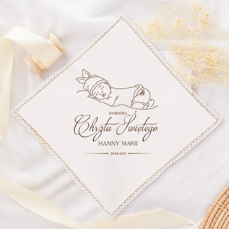 Pamiątkowe pudełko z drewna na Chrzest