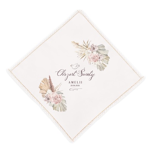 Szatka ze zdobieniami na chrzest