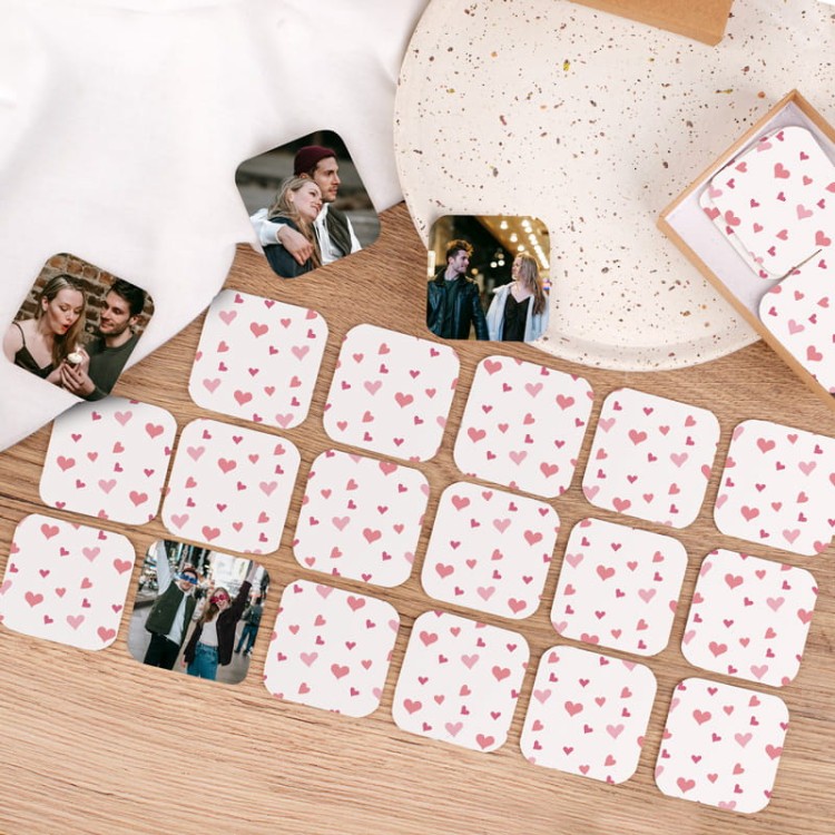 Gra pamięciowa z serduszkami i imieniem partnerki