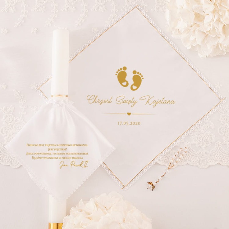 Zestaw szatka do Chrztu Św z personalizacją