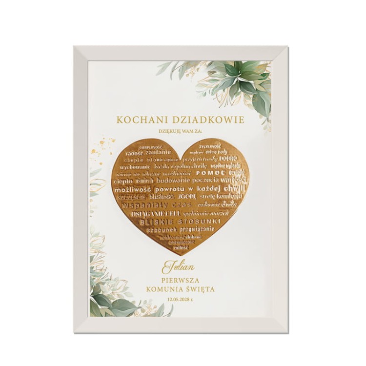 Podziękowanie dla Rodziców Chrzestnych/Dziadków na komunię