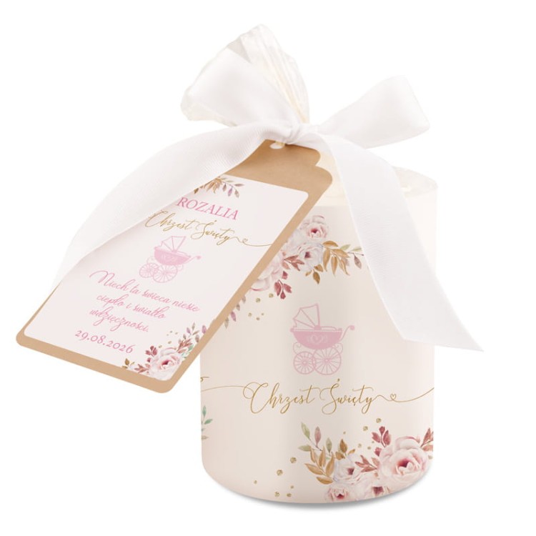 Upominkowa świeczka z etykietą