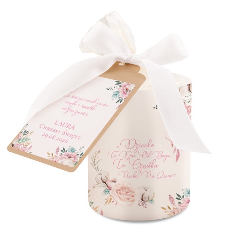 Świeca z zawieszką z napisem