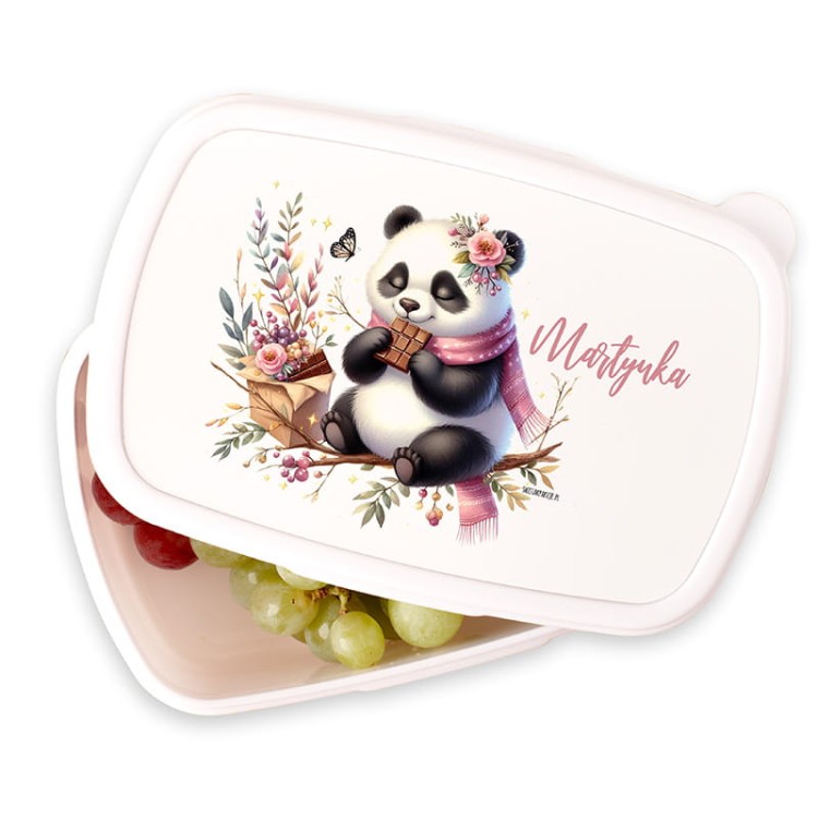 ŚNIADANIÓWKA z pandą lunchbox z imieniem dla dziewczynki