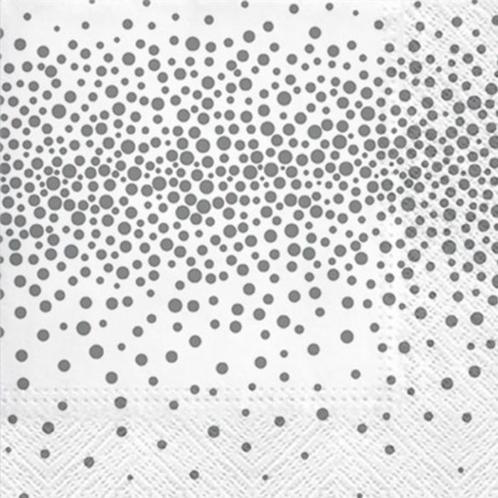 SERWETKI papierowe z nadrukiem Confetti Silver 33x33cm 20szt