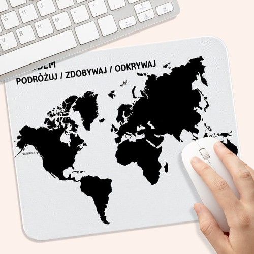 PODKŁADKA pod Myszkę z Imieniem Dla Miłośnika Geografii MAPA ŚWIATA