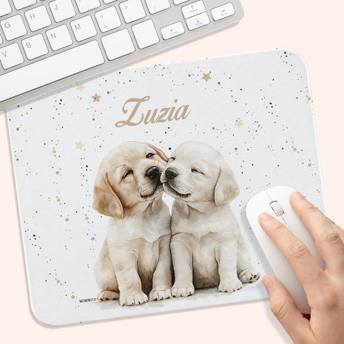PODKŁADKA pod Myszkę z Imieniem Dla Miłośniczki Piesków Szczeniaki