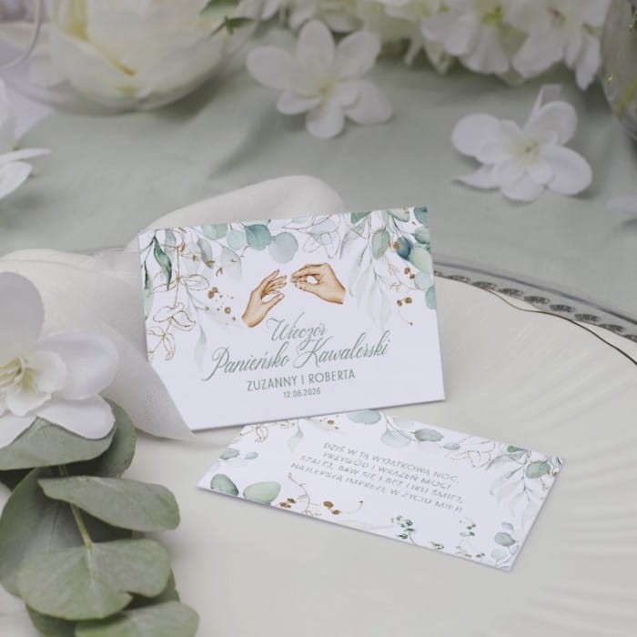 BILECIKI podziękowanie dla gości Panieński i Kawalerski 2w1 10szt