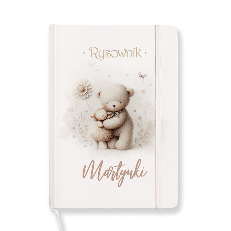 NOTATNIK rysownik z imieniem Miś i Owieczka
