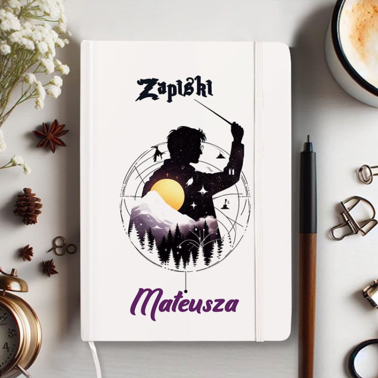 NOTATNIK z gumką notes z imieniem zapiski dla miłośnika Harry’ego Pottera