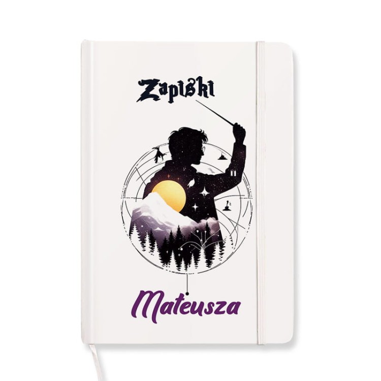 NOTATNIK z gumką notes z imieniem zapiski dla miłośnika Harry’ego Pottera