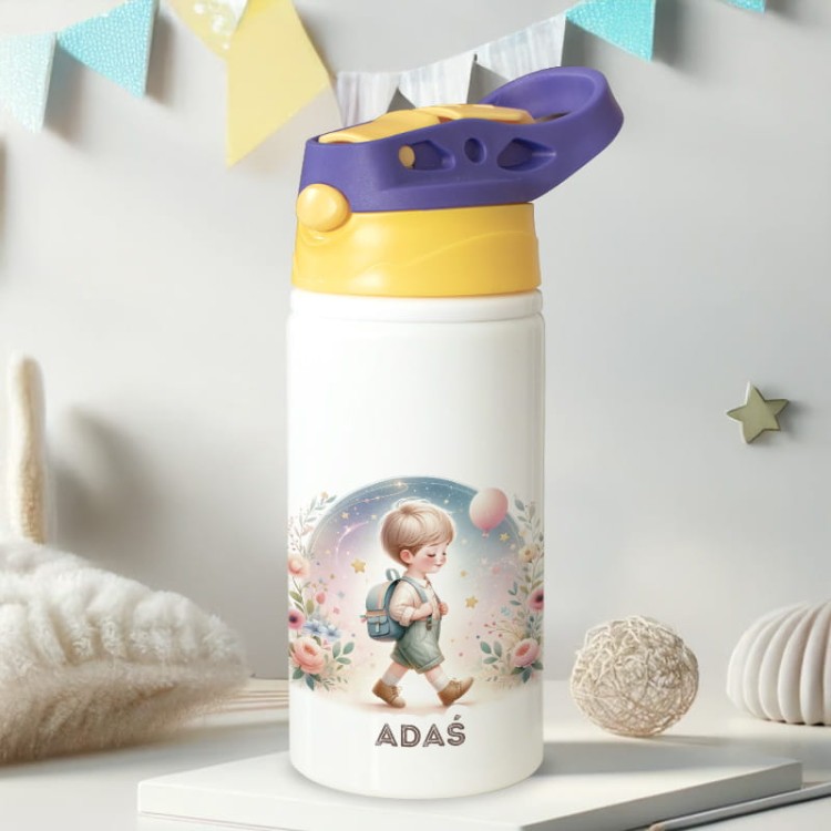 BIDON Butelka na Wodę ze Słomką Prezent dla Przedszkolaka