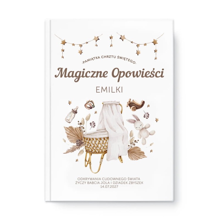 KSIĄŻKA z Bajkami Prezent na Chrzciny Boho
