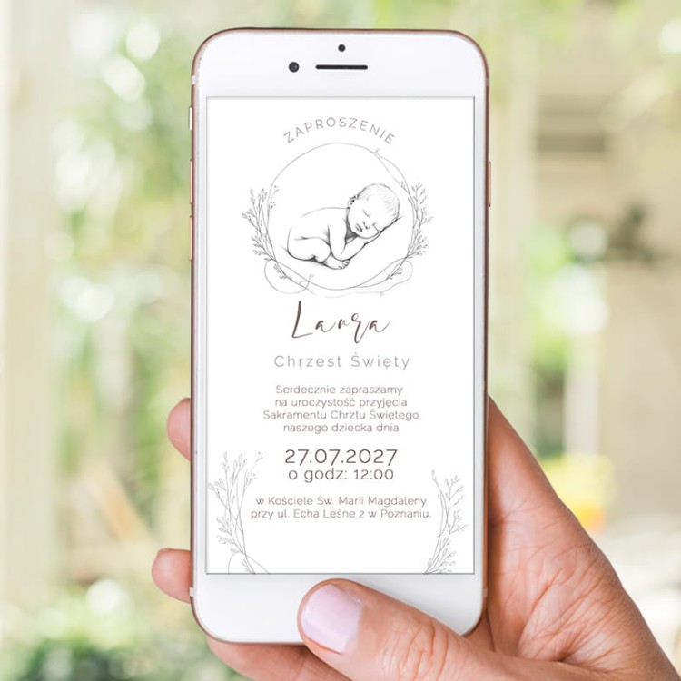 ZAPROSZENIE Elektroniczne na Chrzest Święty Chłopca